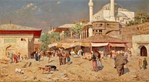 TOSCANI Odoardo 1859-1914,A busy street outside of a mosque,Bonhams GB 2012-04-24