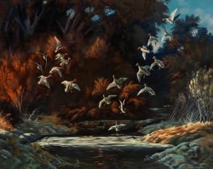 TOSCHIK Larry 1925-2012,Ducks Landing,Hindman US 2021-11-05