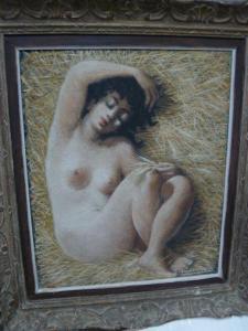 TOSSELO L.ESPRIT,Femme endormie dans la paille,Artcurial | Briest - Poulain - F. Tajan FR 2012-10-05