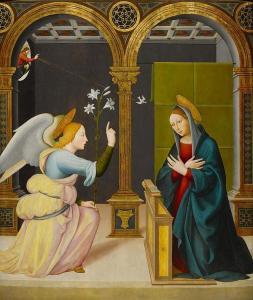 TOSSIGNANO di Bernardino 1480-1530,Die Verkündigung,Galerie Koller CH 2015-09-18