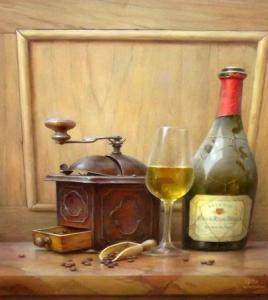 TOTH Josef 1944,Still Life Study of Wine Bottle 
Wine Glass and Co,Keys GB 2011-12-09