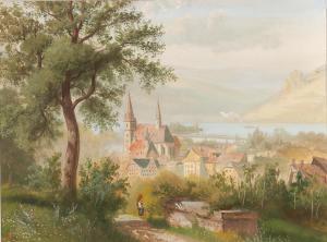 TOTT Alois 1870-1939,A view of Bingen upon Rhine,Palais Dorotheum AT 2022-04-20