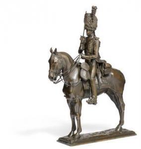 TOURGUENEFF Pierre Nicolas,French hussar on horseback,19th century,Bruun Rasmussen 2022-09-21
