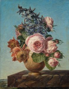 TOURNIER Jean Ulrich,Bouquet de fleurs dans un vase,1826,Beurret Bailly Widmer Auctions 2023-03-22