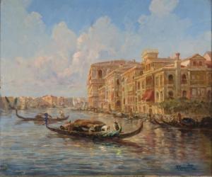 TOURRETTE F 1800-1800,Gondoles sur le grand canal de Venise,Christie's GB 2007-10-17
