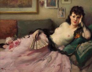 TOUSSAINT Fernand 1873-1955,Femme aux seins nus et à l'éven,Artcurial | Briest - Poulain - F. Tajan 2024-03-20