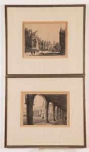 TOUSSAINT Henri 1849-1911,Cambridge University Etched Views,1879,Sloans & Kenyon US 2022-07-28