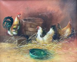 TOVEY Keith 1932-2008,Chickens in a Barn,Duggleby Stephenson (of York) UK 2023-10-27