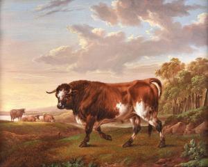 TOWNE Charles 1781-1854,Bull and other cattle in landscape,Dreweatts GB 2019-07-31