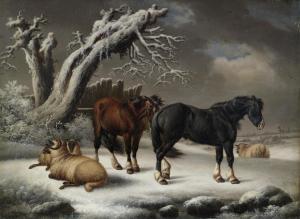 TOWNE Charles 1781-1854,Horses and sheep in a winter landscape,Bonhams GB 2017-04-06