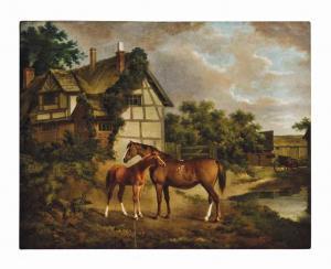 TOWNLEY Charles 1746-1800,Mare and Foal outside a Cottage,Christie's GB 2016-06-14