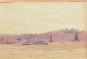 TOWNSEND Alfred Oliver 1846-1917,River scene with a town beyond,Gilding's GB 2014-01-21