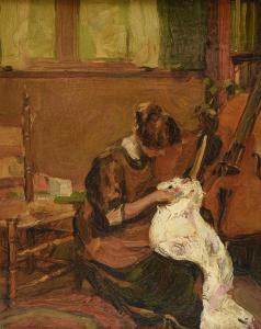 TOWNSEND Harry Everett 1879-1941,The Embroiderer,Simpson Galleries US 2019-02-09