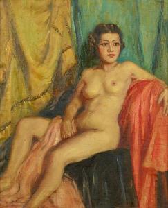 TOWNSEND Hilda 1907-1988,Nude seated amongst drapes,Bonhams GB 2010-06-26