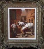 TOWNSEND John 1900-1900,Two blacksmiths shoeing a cart horse,Anderson & Garland GB 2009-06-02