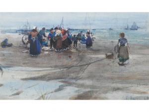 townsend warner cath 1785-1828,'Study' Dutch beach scene with fisher folk,Capes Dunn GB 2009-09-08