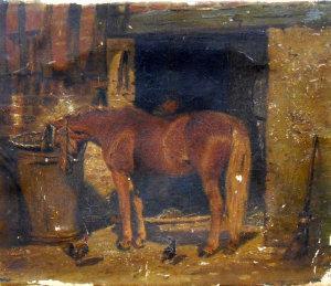 townsendact louis 1880-1912,Chestnut Hunter at the farrier,Rosebery's GB 2009-09-08