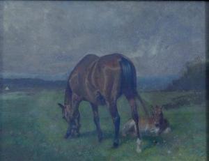 TOWNSHEND Arthur Louis 1880-1912,Mare and foal in a field,Gorringes GB 2013-05-15