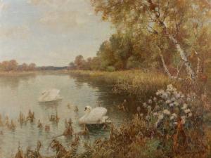 TOWNSHEND James 1869-1949,Untitled river with swans,19th/20th century,Mallams GB 2021-09-16