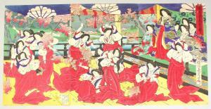Toyoharu CHIKANOBU Yoshu 1838-1912,PERFORMANCE AT COURT,19th century,John Nicholson GB 2024-04-09