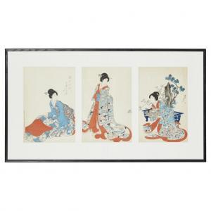 Toyoharu CHIKANOBU Yoshu 1838-1912,TRIPTYCH,1896,Lyon & Turnbull GB 2018-05-16