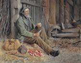 TOZER Henry Edward Spernon 1864-1938,A labourer having his lunch,1904,Anderson & Garland 2017-03-21