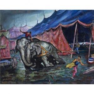 TRACY Glen 1883,Putting up the Big Top in a Storm (Team Mate),1941,Clars Auction Gallery 2021-06-20