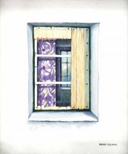 TRAINOR Brian,WINDOW WITH PURPLE CURTAINS,Ross's Auctioneers and values IE 2013-06-05