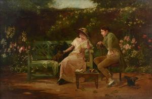 TRAUTSCHOLD Adolf Manfred,''Courtship'', Genre Scene Depicting Young Man and,Burchard 2019-10-20