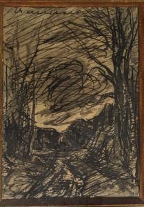 TRAVERSIER Jacques 1875-1935,Chemin bordé d'arbres,Sadde FR 2023-03-02