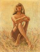 TRAVILLA WILLIAM,Nude woman seated outdoors,Swann Galleries US 2015-01-22