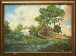 TRAVIS Kathryne Hail 1894-1972,A Farm Near the River's Edge,1929,Clars Auction Gallery US 2011-03-13