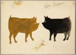 TRAYLOR Bill 1854-1947,two pigs,CRN Auctions US 2018-01-14