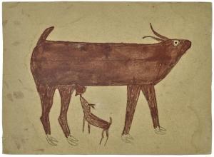 TRAYLOR Bill 1854-1947,UNTITLED (GOAT WITH KID),1939-1942,Christie's GB 2024-03-01