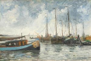 TREALLIW Arthur Willaert 1875-1942,Le port de pêche,Horta BE 2024-04-22
