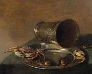 TRECK Jan Jansz 1605-1652,Still life with a silver cup and crab,Galerie Koller CH 2022-04-01