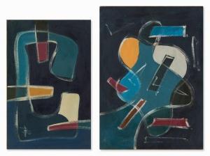 TREFIL Vaclav 1906-1989,2 Abstract Compositions,Auctionata DE 2016-01-11