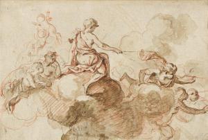 TREMOLIERE Pierre Charles,Venus with Putti and Attendants in the Clouds,Swann Galleries 2021-11-03