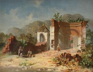 TRENK Henri 1818-1892,Ruine pe Valea Oltului,1866,Artmark RO 2018-12-18