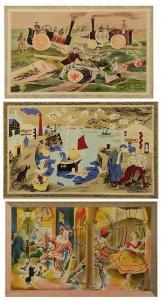 TREVELYAN Julian 1910-1988,'Harbour', School Print No. 9,Mallams GB 2016-03-09