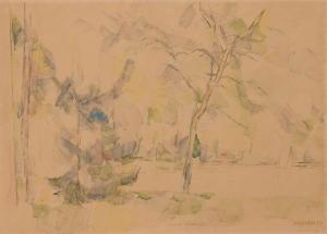 TREVERDY Yves 1916-1990,Etude d'arbres,1957,Delorme-Collin-Bocage FR 2022-04-15