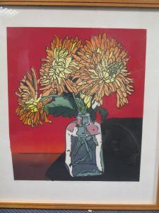 TREVOR Allen 1939-2008,Chrysanths by a Red Wall,Cheffins GB 2019-04-25