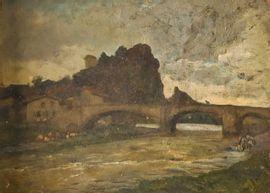 TREVOUX Joseph 1831-1909,Le vieux pont,Etienne de Baecque FR 2021-09-28