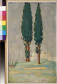 TRIANTAFYLLIDIS Theofrastos 1881-1955,a) Cypresses,Sotheby's GB 2007-12-13