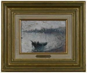 TRIANTAFYLLIDIS Theofrastos 1881-1955,Fishing Boat In a Cove,Brunk Auctions US 2020-02-08