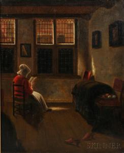 TRIGLER Martin 1867-1938,Dutch Interior with Woman Reading,Skinner US 2012-10-06