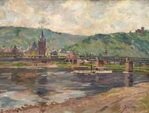 TRIMBORN Gottfried 1887,Der Neckar in Heidelberg Blick über den Rhein mit ,Mehlis DE 2017-08-24