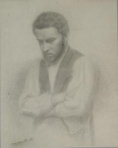 TRIMOLET Anthelme 1798-1866,Portrait du peintre Joseph Victor RANVIER,Sadde FR 2019-04-25