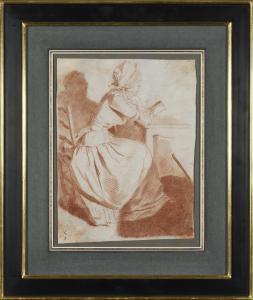 TRINQUESSE Louis Rolland 1746-1799,Femme assise sur une chaise lisant,Digard FR 2023-06-30