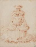 TRINQUESSE Louis Rolland 1746-1799,Femme en robe longue,Ferri FR 2014-12-19